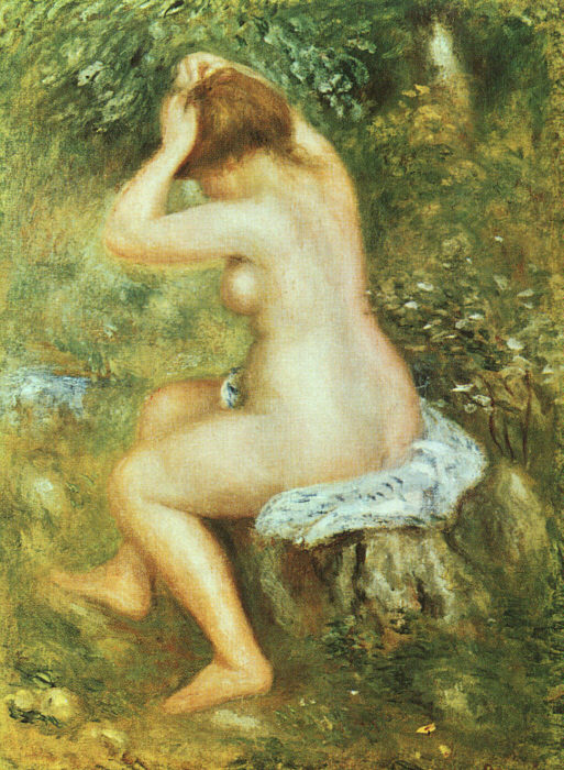 Bather is Styling - Pierre-Auguste Renoir painting on canvas